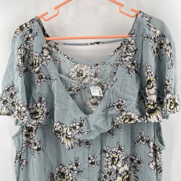 MAURICES Blouse Size 3 Plus Curvy Flora Flowy NWT Lattice Back Top Lightweight - Picture 8 of 16